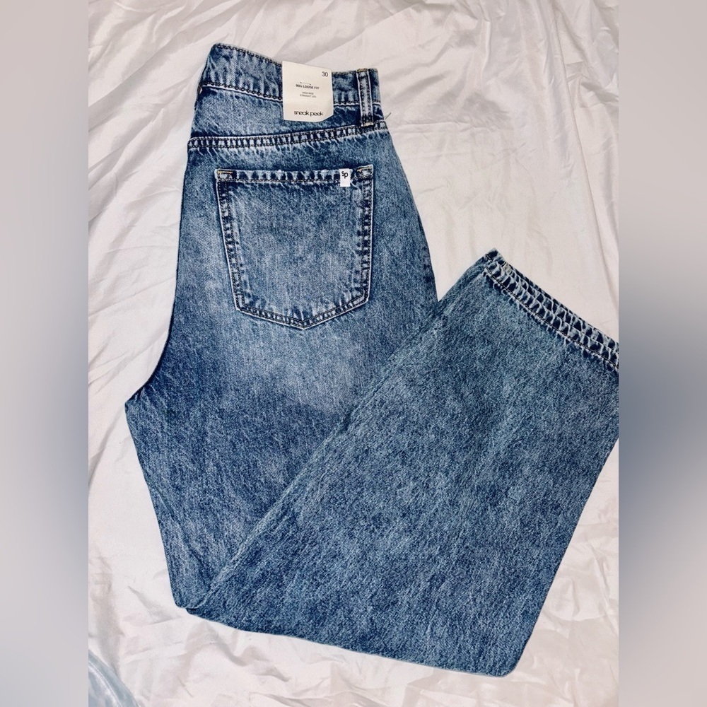 🔥NEW🔥 90’s High Rise Loose Fit Straight Leg Jeans by Sneak Peak Women 30 size 11 - Picture 2 of 8